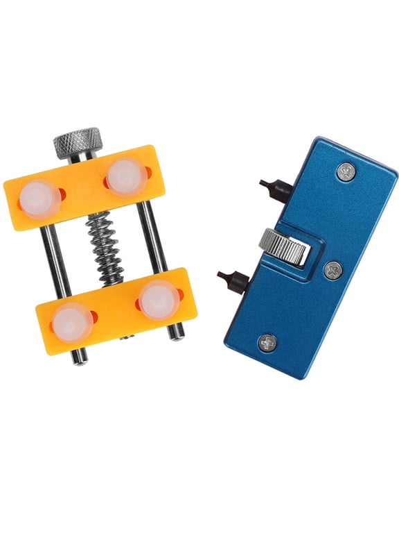 Watch Opener Fixing Cover Back Case Remover Battery Replacement Repair Tool Kit Adjustable Wrench Spanner Dual Pins Yellow Base (3.94 inches / 10 cm)