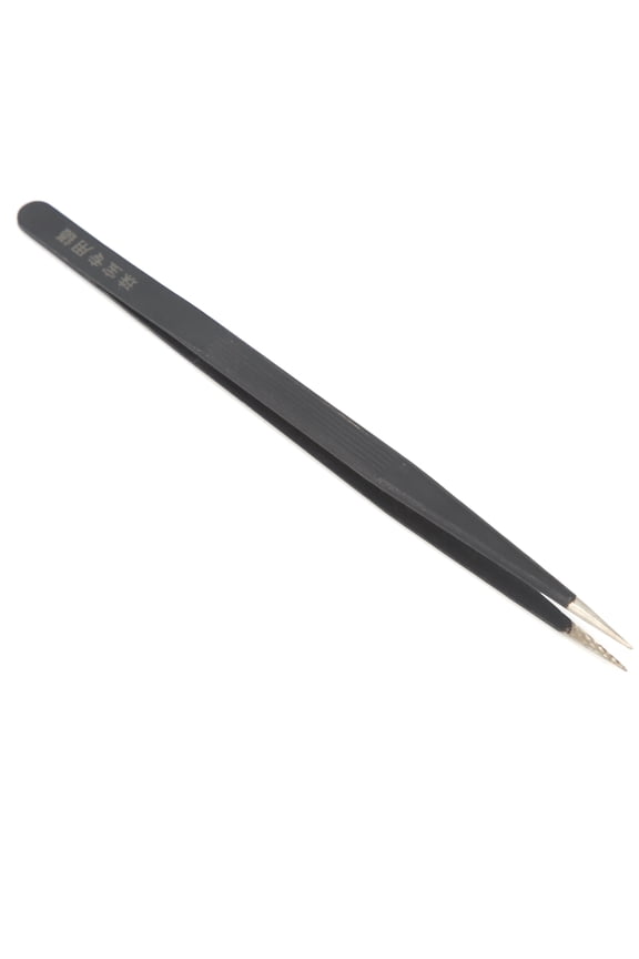 Watch Repairing Tweezers Alloy Anti Slip Watch Jewelry Small Parts Picking Tweezers Black Stripes Textured 16.5 cm / 6.5 inches Dual Units Professional Watchmaker Toolkit Accessories Pack