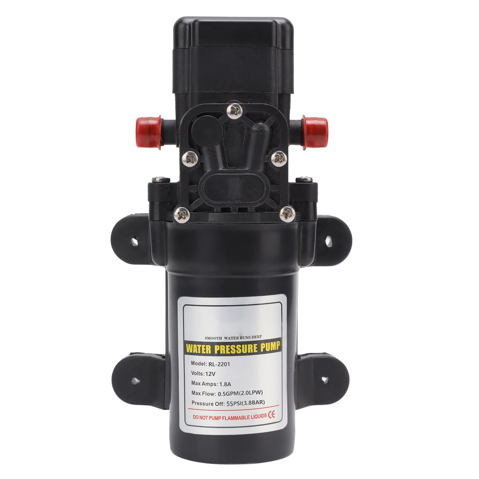 BIMZUC Water Pressure Diaphragm Pump Self Priming High Pressure Outdoor RV Marine Transfer Pump, RL-2201 12V