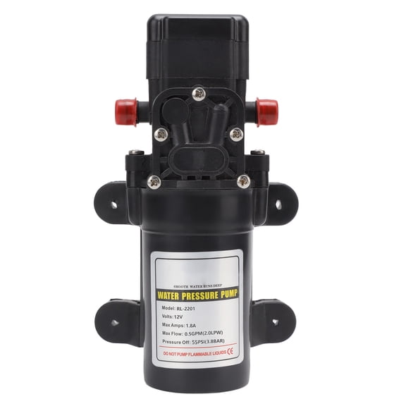 BIMZUC Water Pressure Diaphragm Pump Self Priming High Pressure Outdoor RV Marine Transfer Pump, RL-2201 12V