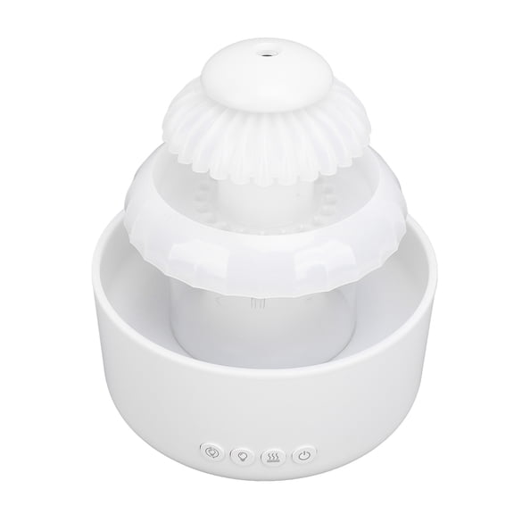 BIMZUC Waterfall Humidifier 600ml / 20.3 oz Large Capacity Aromatherapy Essential Oil Diffuser Silent Small Desktop Cool Mist Humidifier for Bedroom Office and Home Comfort