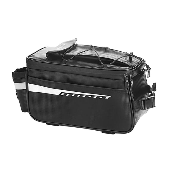 BIMZUC Waterproof Insulated Trunk Cooler Bag, Cycle Bicycle Rear Rack Seat Luggage Storage Bag, MTB Bike Pannier Shoulder Bag with Reflective Elements, 13 inches / 33 cm Length, Black