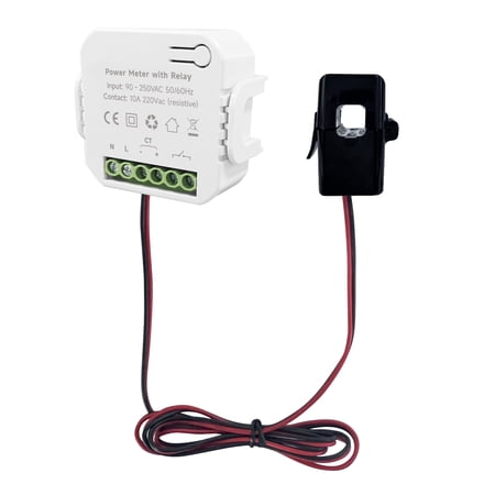 BIMZUC WiFi Smart Energy Meter Consumption Monitor Single Phase with Relay 80A CT Current Transformer Clamp 90-250VAC
