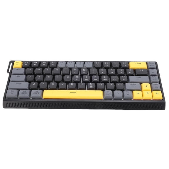BIMZUC Wired Computer Keyboard Quiet Anti Ghosting RGB Backlit Slim 68 Keys Scissor Switch for Work Gaming Black Gray