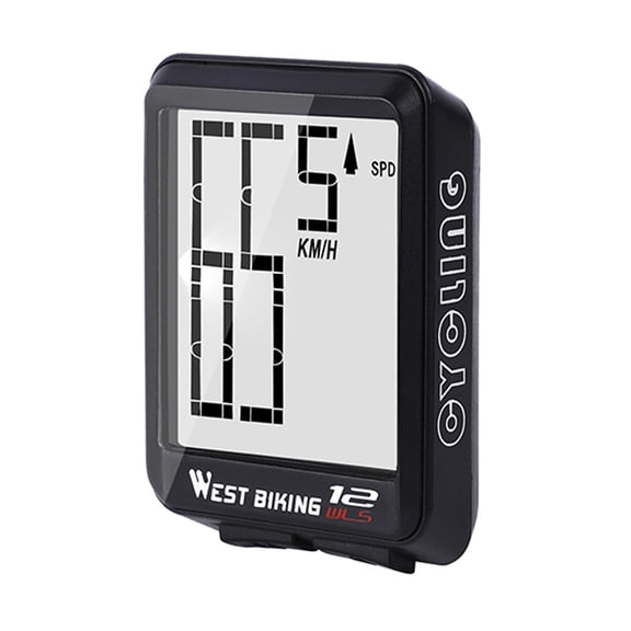 BIMZUC Wireless Bicycle Computer 2.36" LCD Large Digital Bike Computer Odometer Waterproof Speed Distance Time Measure Backlight (Black, 2.36 x 1.73 x 0.59 inches / 6.0 x 4.4 x 1.5 cm)