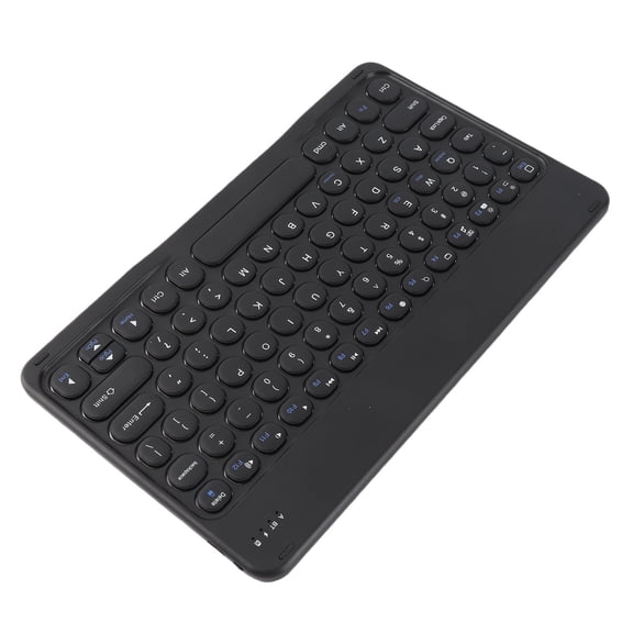 BIMZUC Wireless Bluetooth Keyboard for Tablet Smartphone and Computer, Portable Round Cap 10 inches / 25.4 cm Design with Built-in Rechargeable Battery for Quiet Typing, Black