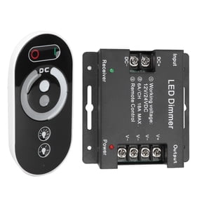 BIMZUC Wireless LED Dimmer RF Touch LED Light Controller Remote Dimming Controller DC 12V 24V for LED Strip Light (3.27 inches / 8.3 cm)