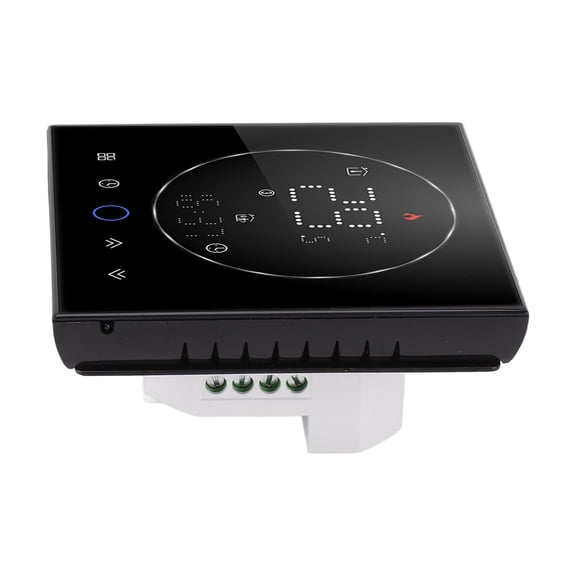 BIMZUC Wireless Smart Thermostat for Home Programmable Wall Mounted Boiler Thermostat AC95-240V Square Black LED Screen