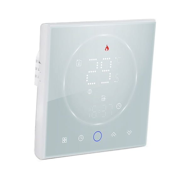 BIMZUC Wireless Smart Thermostat for Home Programmable Wall Mounted Boiler Thermostat AC95-240V Square White LED Screen