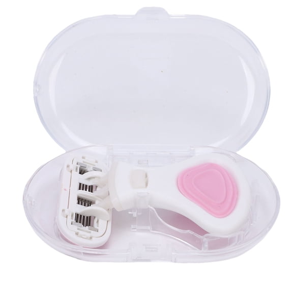 BIMZUC Women Travel Mini Shaving Kit 6 Layer Manual Razor Portable Non Slip Foldable Handle Pink 3 Refills Storage Box Compact Shaver For Sensitive Skin 12.6 Inches / 32 CM