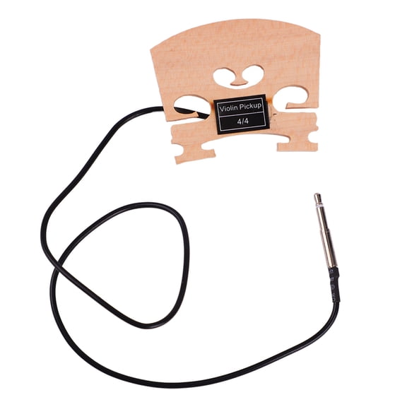 BIMZUC Wooden 4/4 Violin Bridge with Internally Mounted High Sensitivity Piezo Pickup Replacement Part Maple Wood Construction for Stringed Instruments Easy Installation