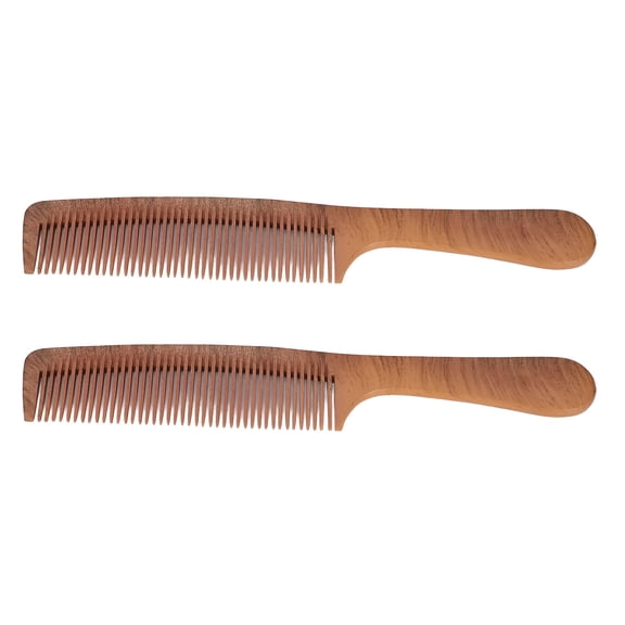 BIMZUC Wooden Comb Set 2 Pcs Anti-Static Wood Hair Combs for Men & Women Daily Grooming Detangling Thick Thin Curly Straight Hair Styling Tool Barber Shop (7.9 inches / 20 cm)