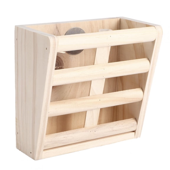 BIMZUC Wooden Fixed Rabbit Fodder Feeder Grass Manger Rack Stand Food Bowl Pet Supplies for Chinchilla Guinea Pig, Multipurpose Cage Mount, 6.7 inches / 17 cm Length, Natural Wood Color