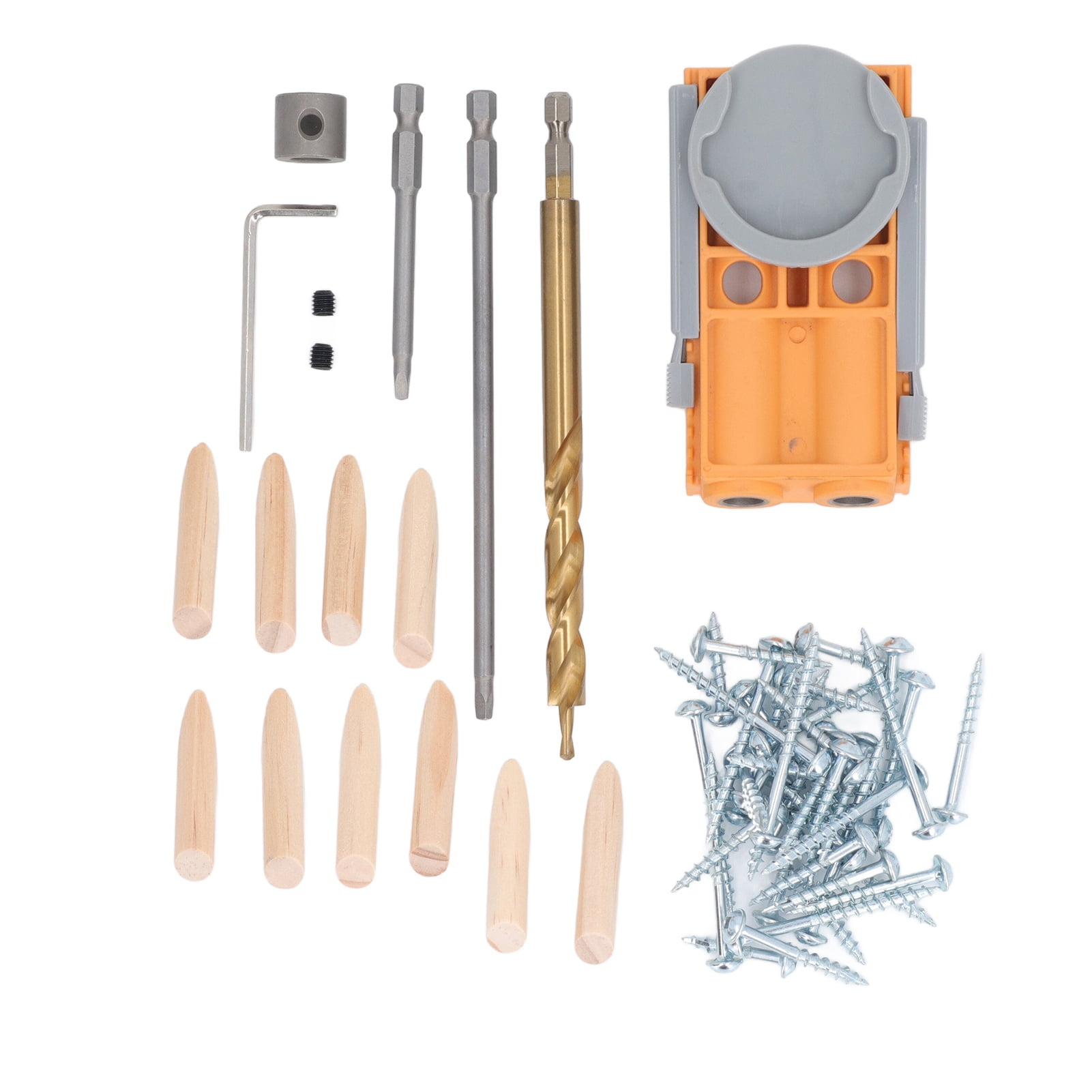 BIMZUC Woodworking Inclined Hole Locator 15° Adjustable DIY Pocket Hole Jig Kit for 1/2in to 1 1/2in (12.7mm to 38.1mm) Thick Materials Hardware Tool
