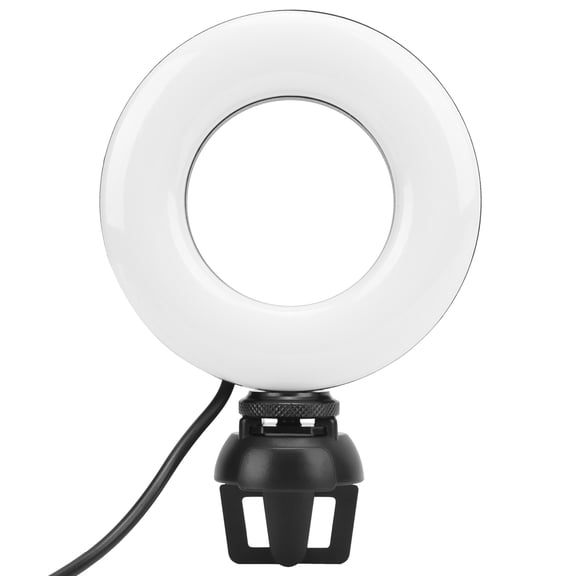 BIMZUC YT-48 4in Round LED Fill Light for Online Meeting, Live Streaming, Vlog Filming Lighting (Black, 4.5W)