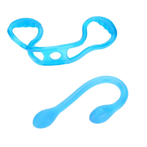 BIMZUC Yoga Pull Rope Silicone Resistance Band Chest Expander Set (Blue) - Lightweight Exercise Equipment for Gym and Home, 15.8 inches / 40 cm