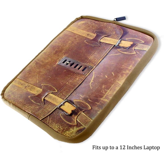 BIN BUDDY 12" Laptop Sleeve | Retro Briefcase Aesthetic | Premium Neoprene Protection | No Fear's Signature Skull & Roses Design