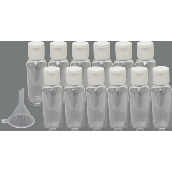 BIN BUDDY 12 Piece 30ml (1.01 fl oz) Bottles Set with Funnel | Leak-Resistant & Portable | Perfect for Liquids & Crafts