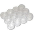 thumbnail image 1 of BIN BUDDY 12 Piece Clear Mini Jars with Screw-On Lids | 1.5" (3.8 cm) Diameter | 2 cm Depth | 15 ml Size | Polystyrene Plastic Material | Ideal for Gemstones, Beads & Small Items | Storage & Display, 1 of 2