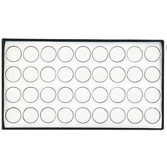 BIN BUDDY 36 Piece Plastic Gem Jars Set | 1.5" (3.8 cm) Diameter | Clear Jars with White Inserts | Lidded Design | Ideal for Displaying Gemstones