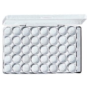 BIN BUDDY 40 Pc Aluminium Container Set | 0.8 2 cm Diameter Jars with Clear Lids | Secure Aluminum Hinged-lid Box | Divider Bar Included | Perfect for Beads, Gems & More