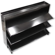 BIN BUDDY Workshop Bench Rack | Black-Painted Sheet Metal | Tilted Design with Curved Edges | Holds 8 Bins Per Shelf | Size 31-1/3 X 12 X 23 | Multi-Functional Organization Solution