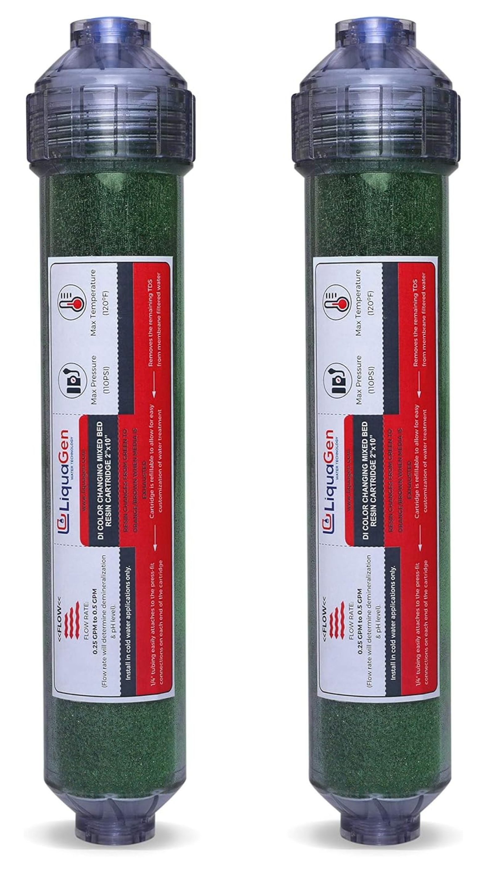 BIN24 2 Pack Replacement Inline Deionization (DI) Canisters for