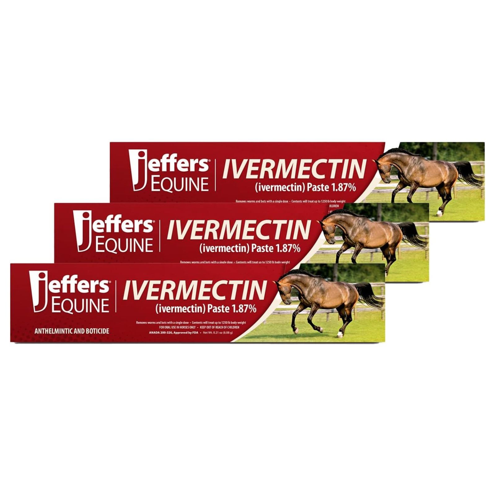 BIN24 Ivermectin Horse Dewormer 3 Doses Gel Dewormer for Horses