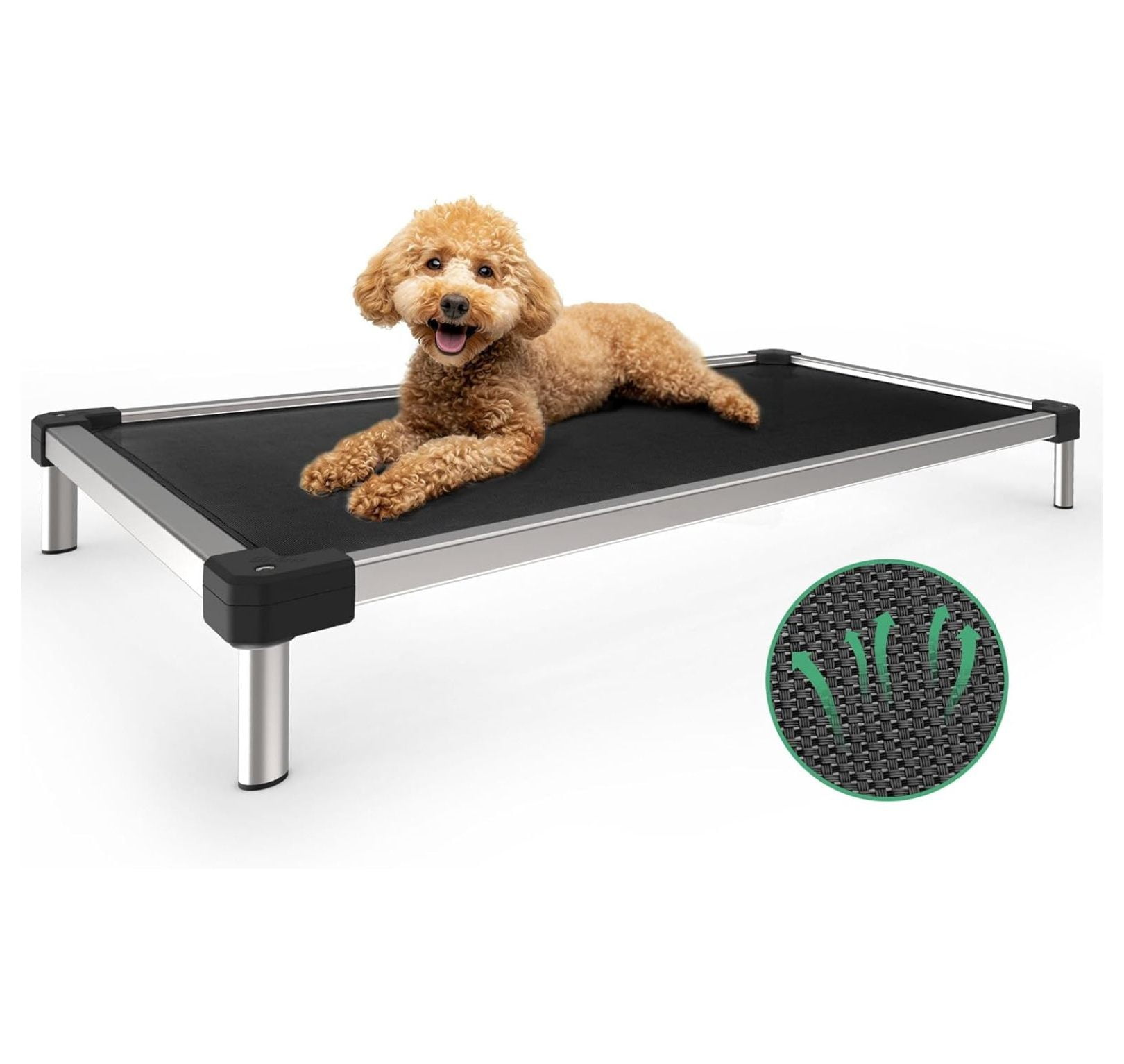 BIN24 Titanest Chew Proof Cooling Elevated Dog Bed for Chewers