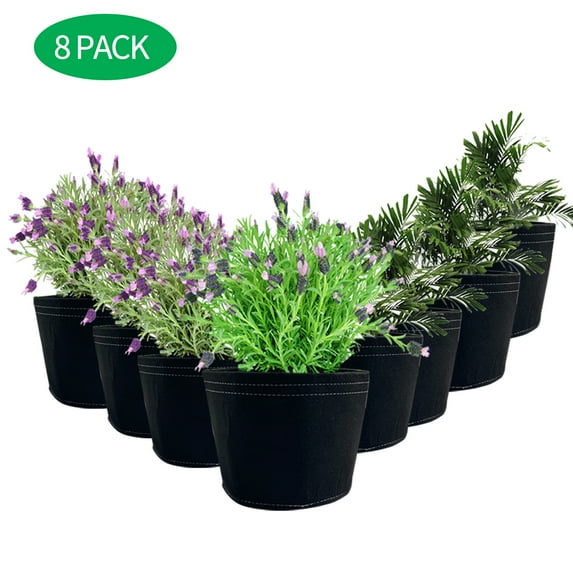 BINARY BARN 8-Pack 1Gallon Grow Bags, Premium Fabric Gardening Nursery Pots Planter for Vegetables/Flower, Thicken Growing Bags