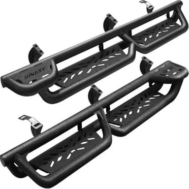 6 Inch Running Board Side Step Nerf Bars For 2005-2023 Toyota Tacoma Double Cab / Crew Cab - Black Carbon Steel