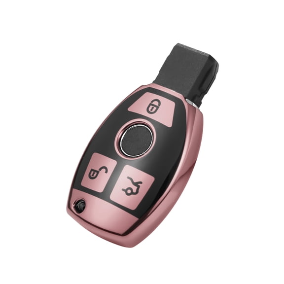 BINB ROAD Compatible with Mercedes Key Fob Cover Shell - Soft TPU Protection Case for A C E S GLK CLA SLK Class 08-19，Pink
