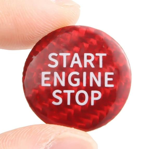 BINB ROAD Engine Start Stop Push Button Cover Trim Carbon Fiber Compatible with BMW G20 G28 G29 G05 G14 G15 G07 320i 330i M340i 330e M3 X5 X7,Red