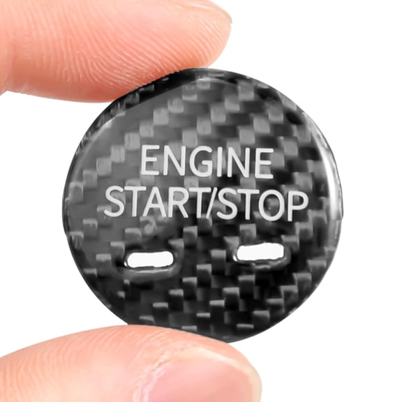 BINB ROAD Engine Start Stop Push Button Cover Trim Carbon Fiber Compatible with Cadillac XTS XT5 CTS CT6 XT5 SRX Escalade 2013-2020,Black