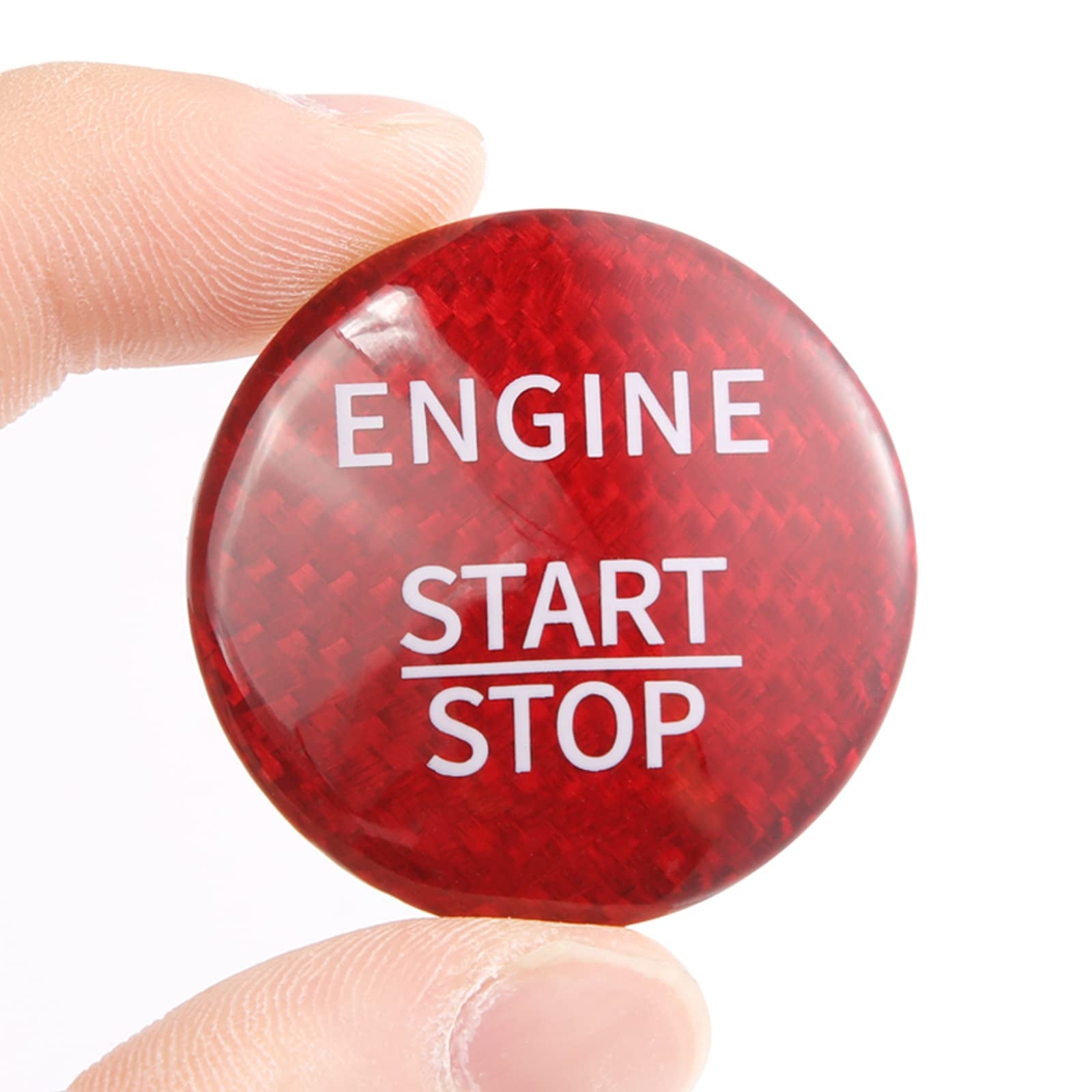 BINB ROAD Engine Start Stop Push Button Cover Trim Carbon Fiber ...