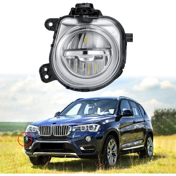 BINB ROAD Front LED Fog Light Lamp 63177317251 Compatible with BMW SUV X3 F25 X4 F26 X5 F15 F85 X6 F16 2014-2019,Left Driver Side