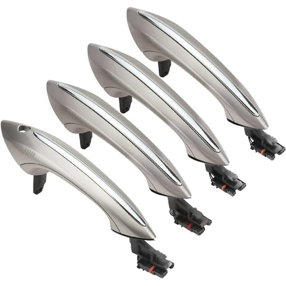 BINB ROAD Front Rear Exterior Door Handle Set 51217231931 + 51217231933 + 51217231934 Compatible with BMW 5 6 7 Series - Champagne,4Pcs