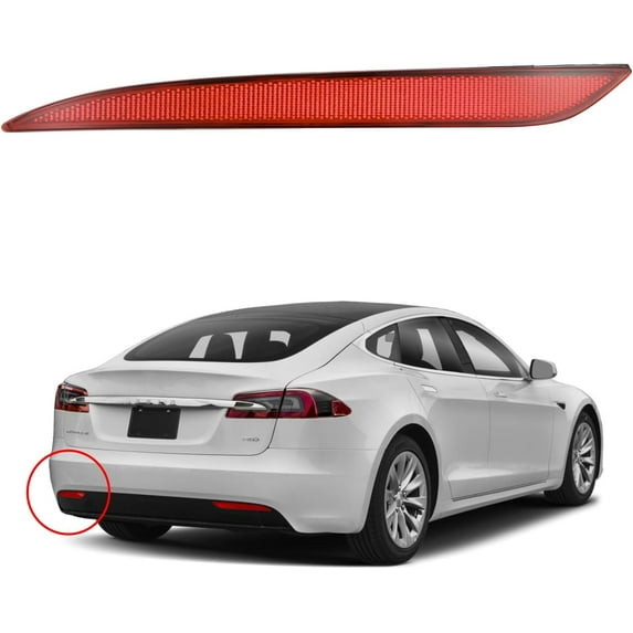 BINB ROAD Left Rear Bumper Reflector Light Driver Side 1077406-00-F Compatible with Tesla Model 3 2016-2023