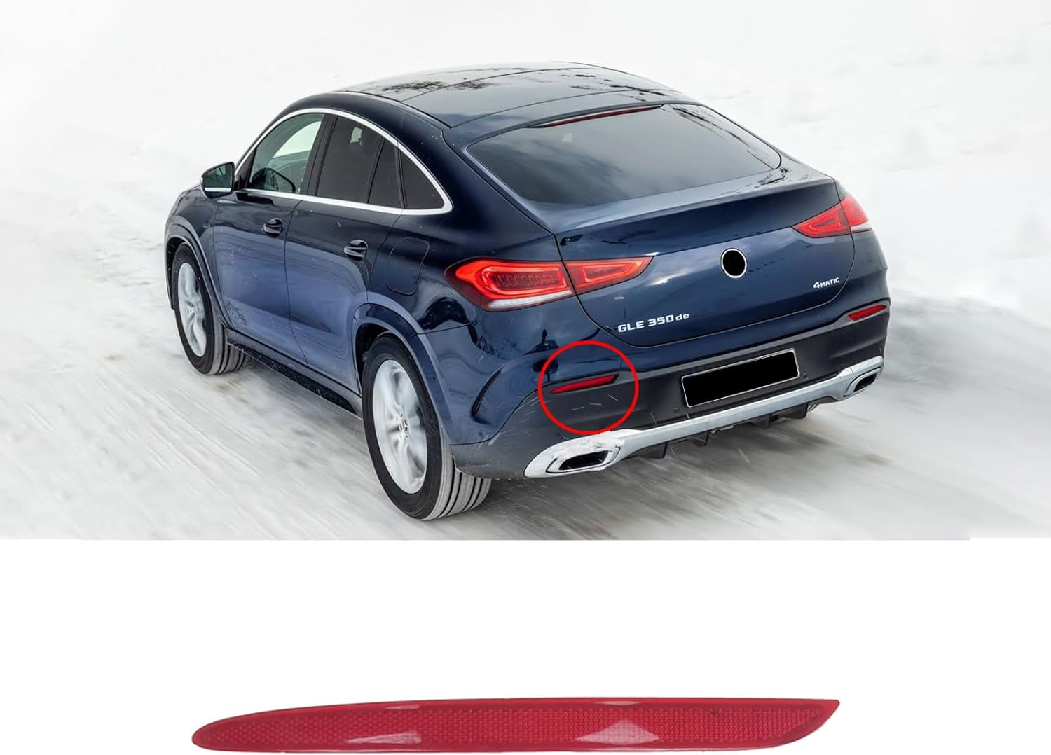 BINB ROAD Left Rear Bumper Reflector For Mercedes Benz C300, E300, S500, GLC, GLE - Driver Side Replacement