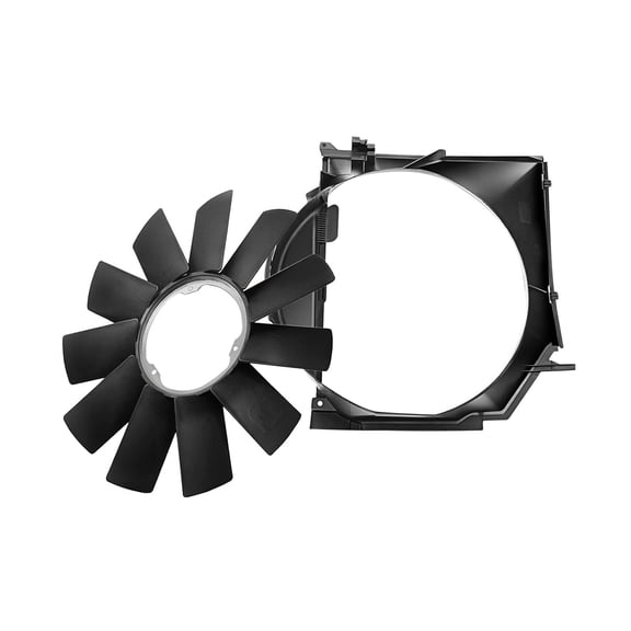 BINB ROAD Radiator Cooling Fan Shroud with Fan Blade Kit 17111436259 + 11521712058 Compatible with BMW 320i 323i 325i 328i 330i E46 1997-2006
