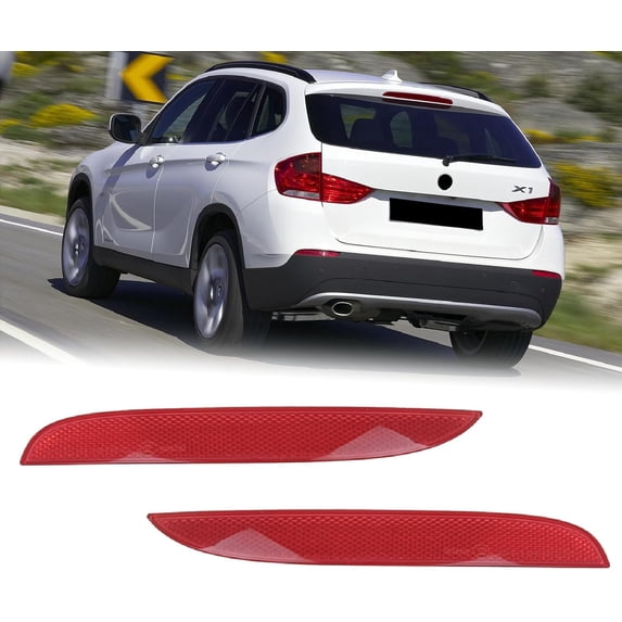 BINB ROAD Rear Bumper Reflector Left and Right 63142990863 + 63142990864 Compatible with BMW E84 X1 2008-2015,Left+Right