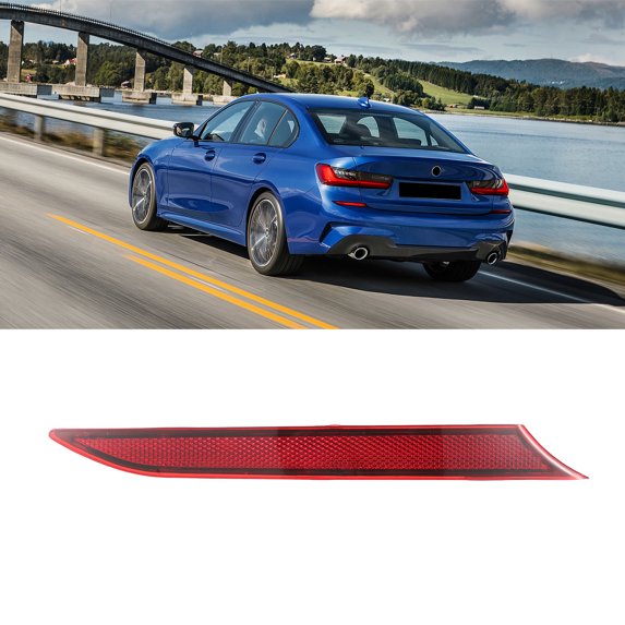 BINB ROAD Rear Left Bumper Reflector Light LED Driver Side Red Trim 63148074229 Compatible with BMW 330i 330iX M340i M340iX G20 2017-2019