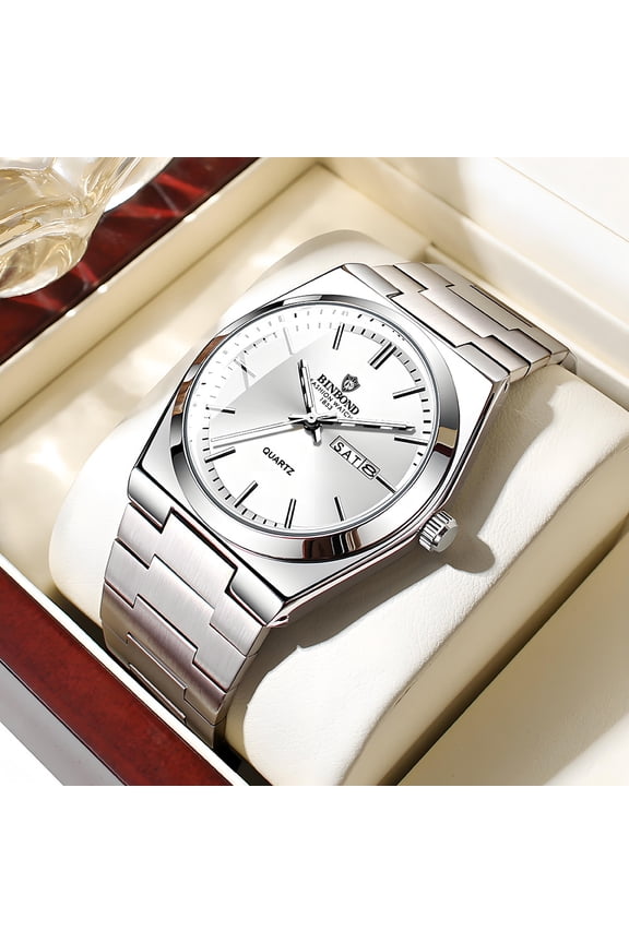 BINBOND quartz watch men's fashion waterproof stainless steel business casual watch