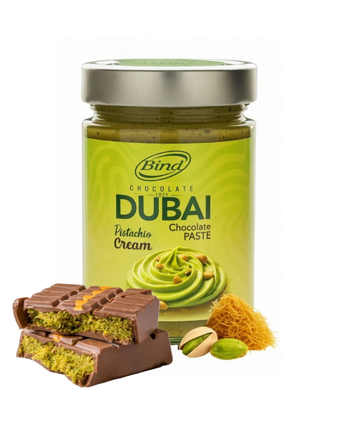 Bind Pistachio and Kadayif Spread / Cream, Shelf-Stable, 12.35 oz (350g)