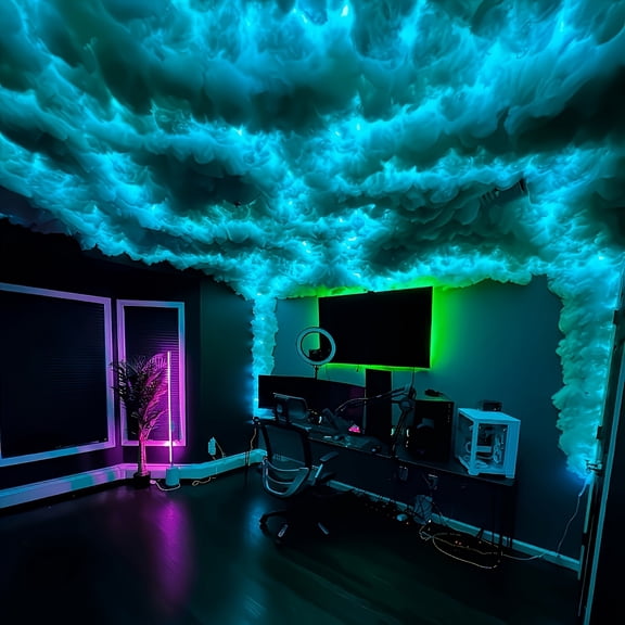 BINDLAN Thunder Cloud Smart RGB LED Strip Lights - USB-Powered Color-Changing LED Lights with Music Sync for Bedroom, Living Room, Gaming Setup & Holiday Decorations
