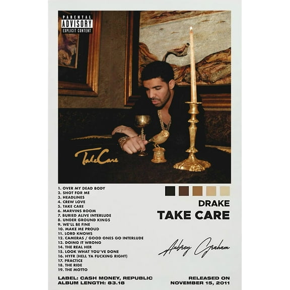 BINFA-Wall Art Care Album Cover Cool Wall Decor Art Print for Room Aesthetic 18" x 12" Poster