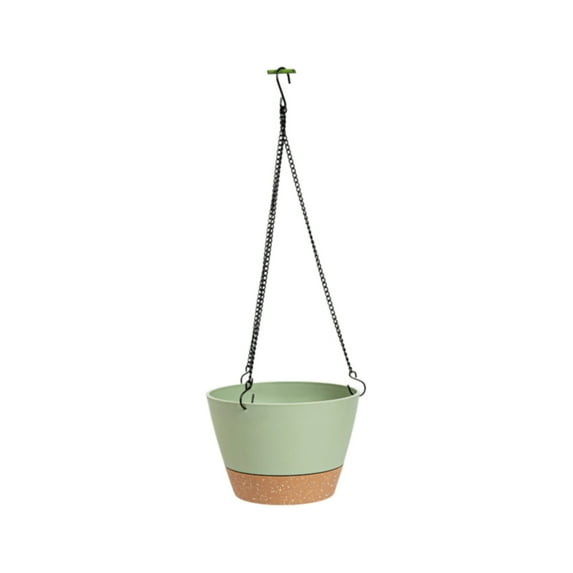 BINGLI 10 Inch Hanging Planters with Visible Water Level Tray Self Watering Plant Pot with Drainage Holes and Removable Saucer Plastic Flower Pot for Indoor Outdoor Garden Plants