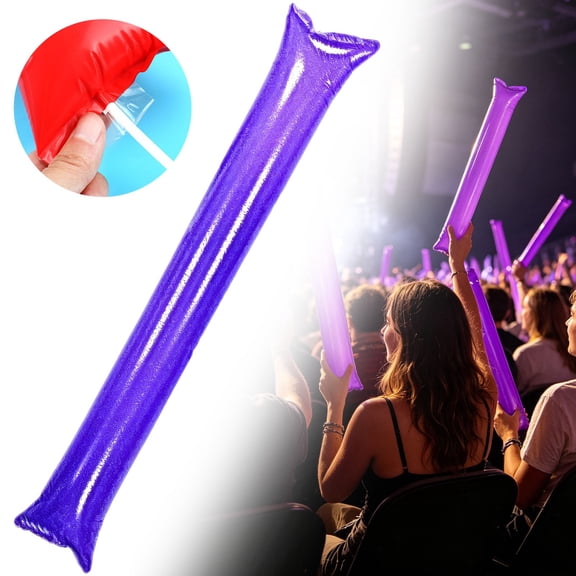 BINGLI 10 Pcs Thunder Sticks, Cheering Team Spirit Boom Stick, Long Balloon Inflating Noise Maker, Inflatable Bam Bam Cheerleading Stick Clapper for Sporting Event Basketball Football Party