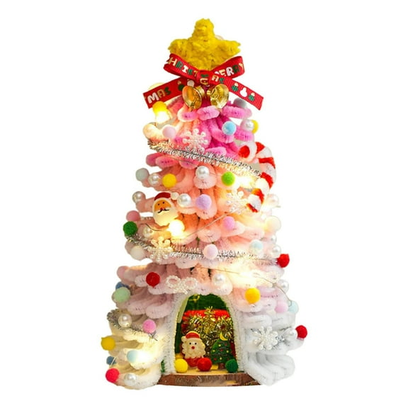 BINGLI 11 Inch Craft Christmas Colors Stems Craft Easy DIY Christmas Tree Kit. Holiday Decor School Project for Christmas Tabletop Decor Indoor Winter Mantelpiece Decorations