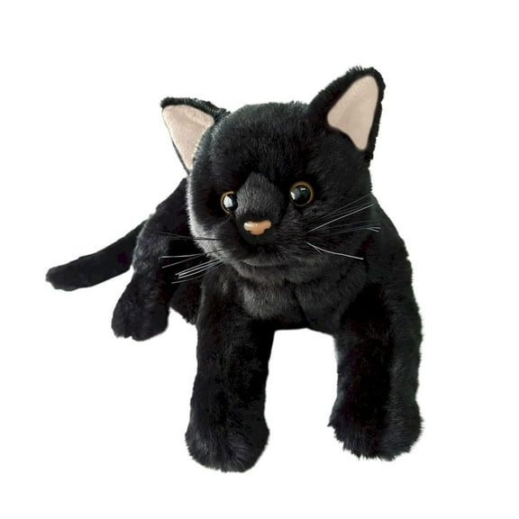 BINGLI 12 Inch Black Cat Stuffed Animal Plush, Realistic Cute Black Cat Toy Soft Plush Pillow, Cute Plush Toy Gifts for Kids, Birthday Christmas Decoration Supplies